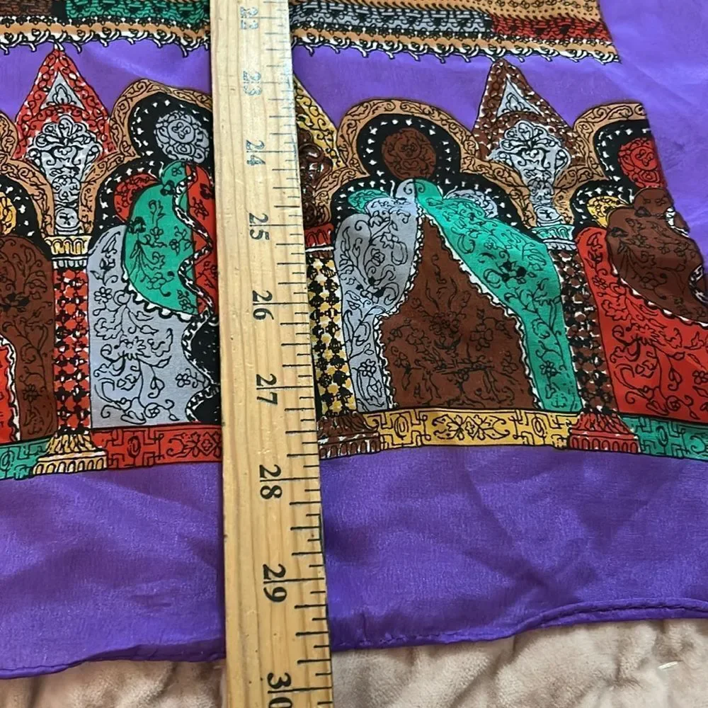 Colorful Patterned silk Scarf